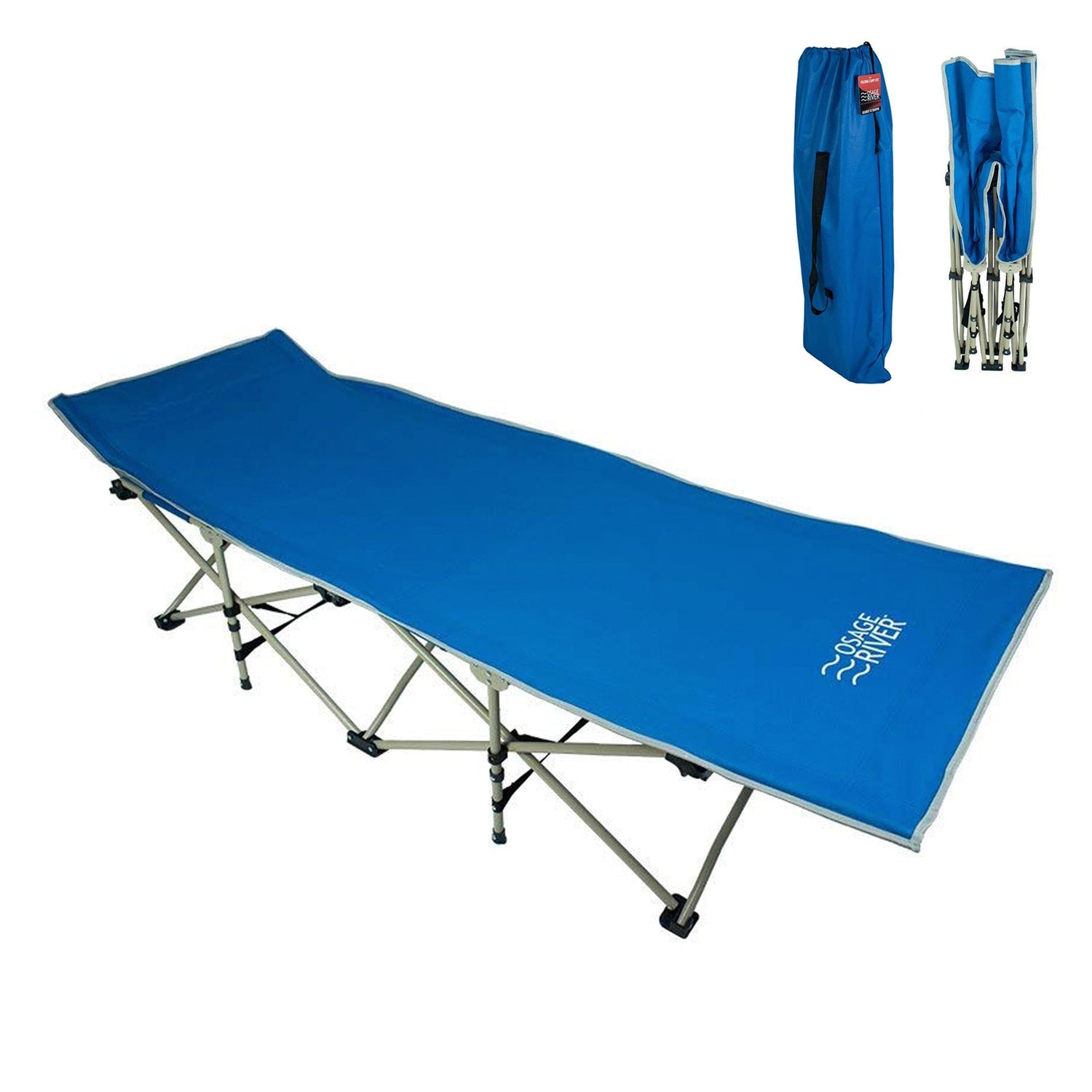 Osage River Folding Camp Cot-Blue