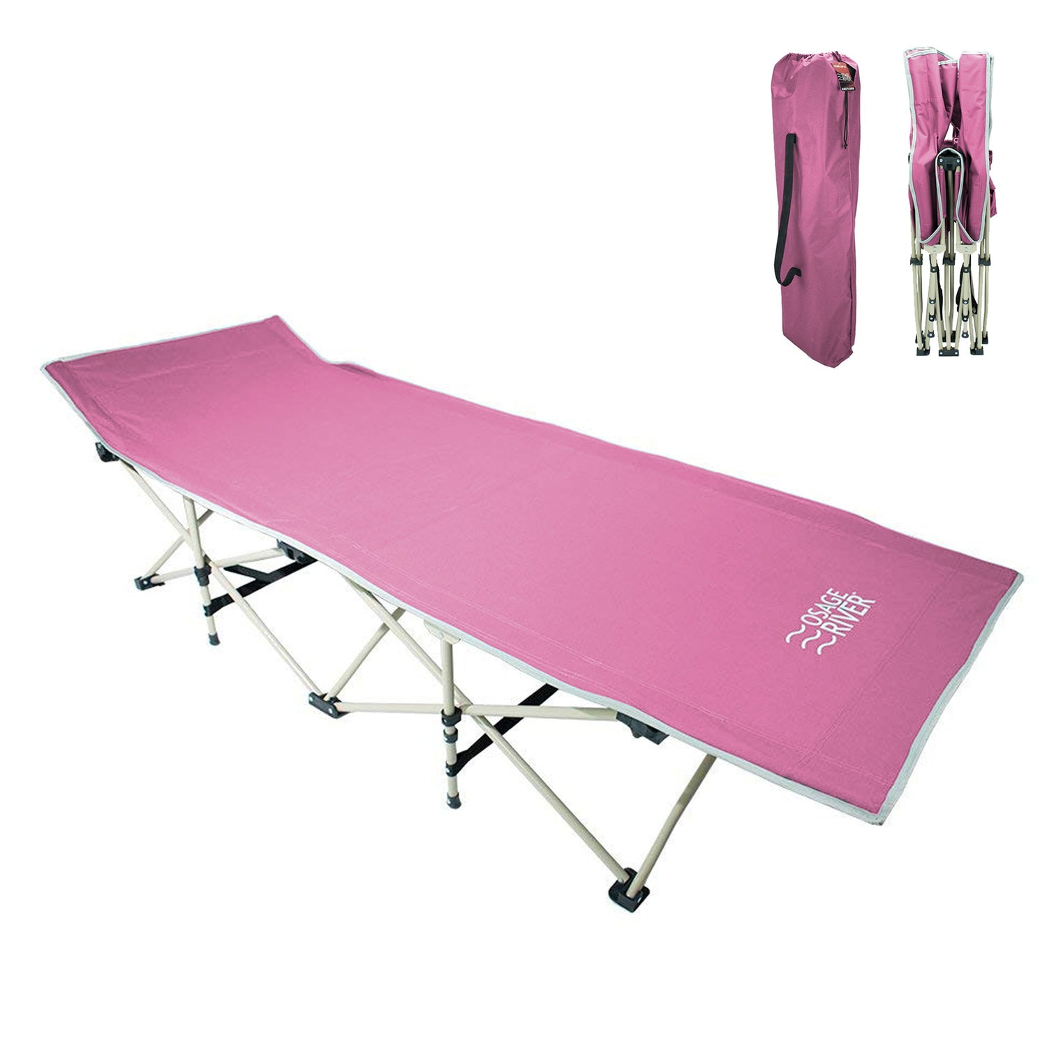 Osage River Folding Camp Cot-Pink