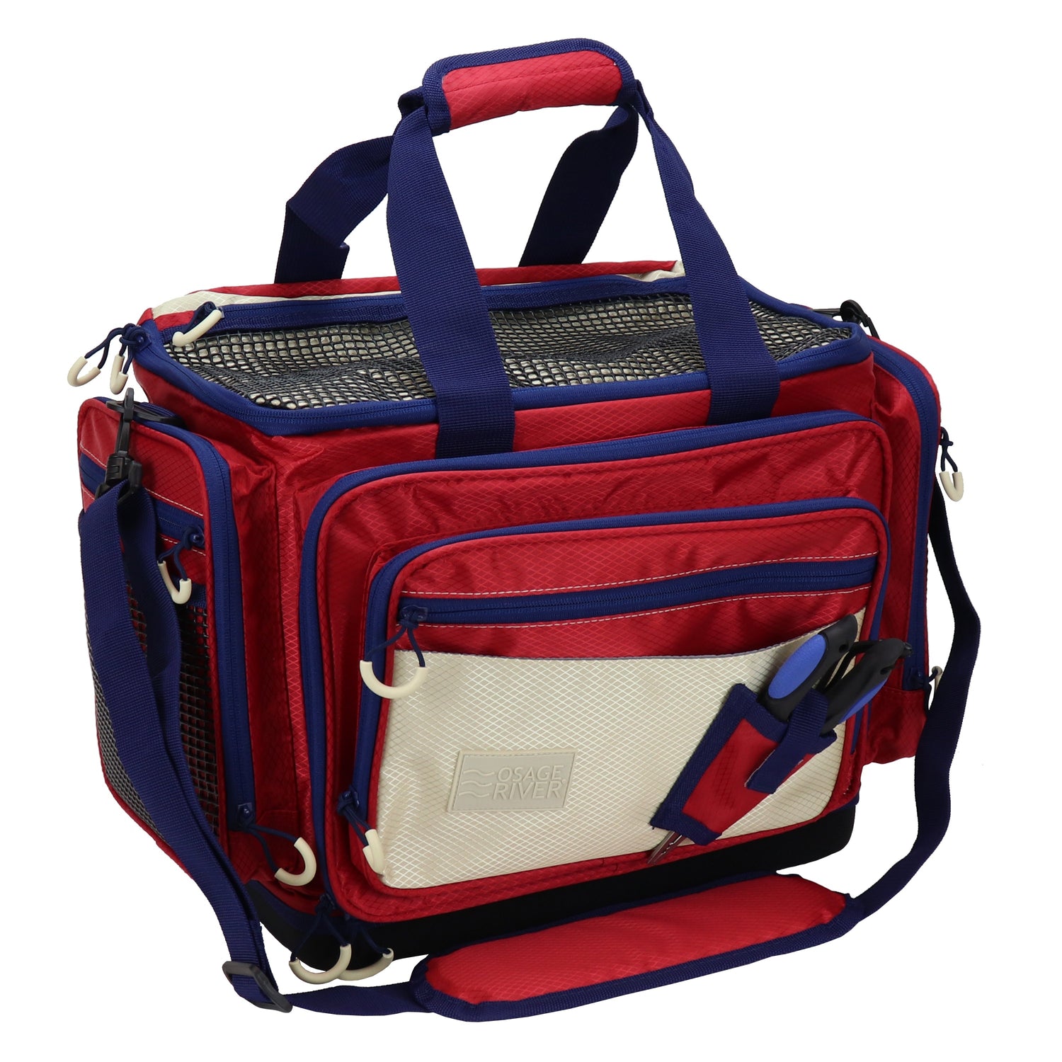 Osage River Boss Fishing Tackle Bag-Medium-Red