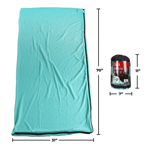 Sleeping Bag Liner, Microfiber Fleece Travel Sheet Sleep Sack for Camping Travel Backpacking, Lightweight Zippered Sleeping Bag Inner Liner, Adults & Kids