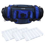 Osage River Elite Ripstop Fishing Tackle Bag w 3 Tackle Boxes-Blue
