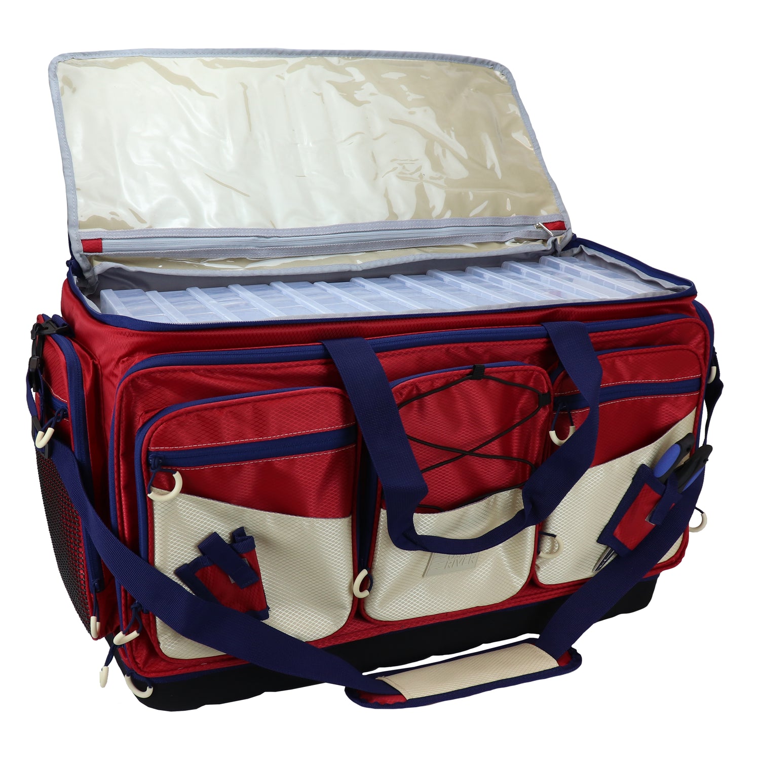 Osage River Boss Fishing Tackle Bag w Tackle Boxes-XL- Red