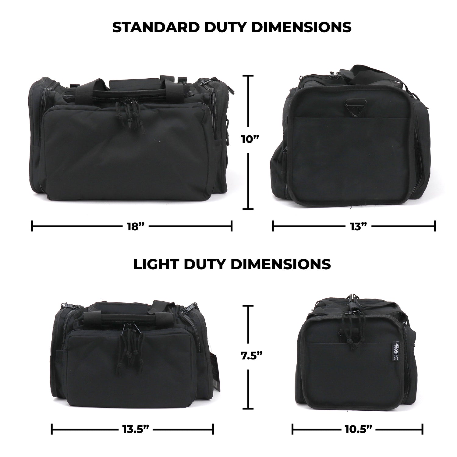 Tactical Range Bag with 9 Compartments and 2 Removable Pistol Pouches