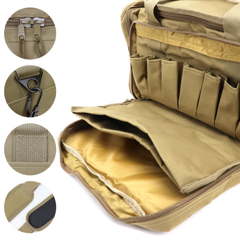 Osage River Tactical Range Bag with 9 Compartments and 2 Removable Pistol Pouches, Duffle Bag for Shooting, Hunting, or Traveling, Standard Size