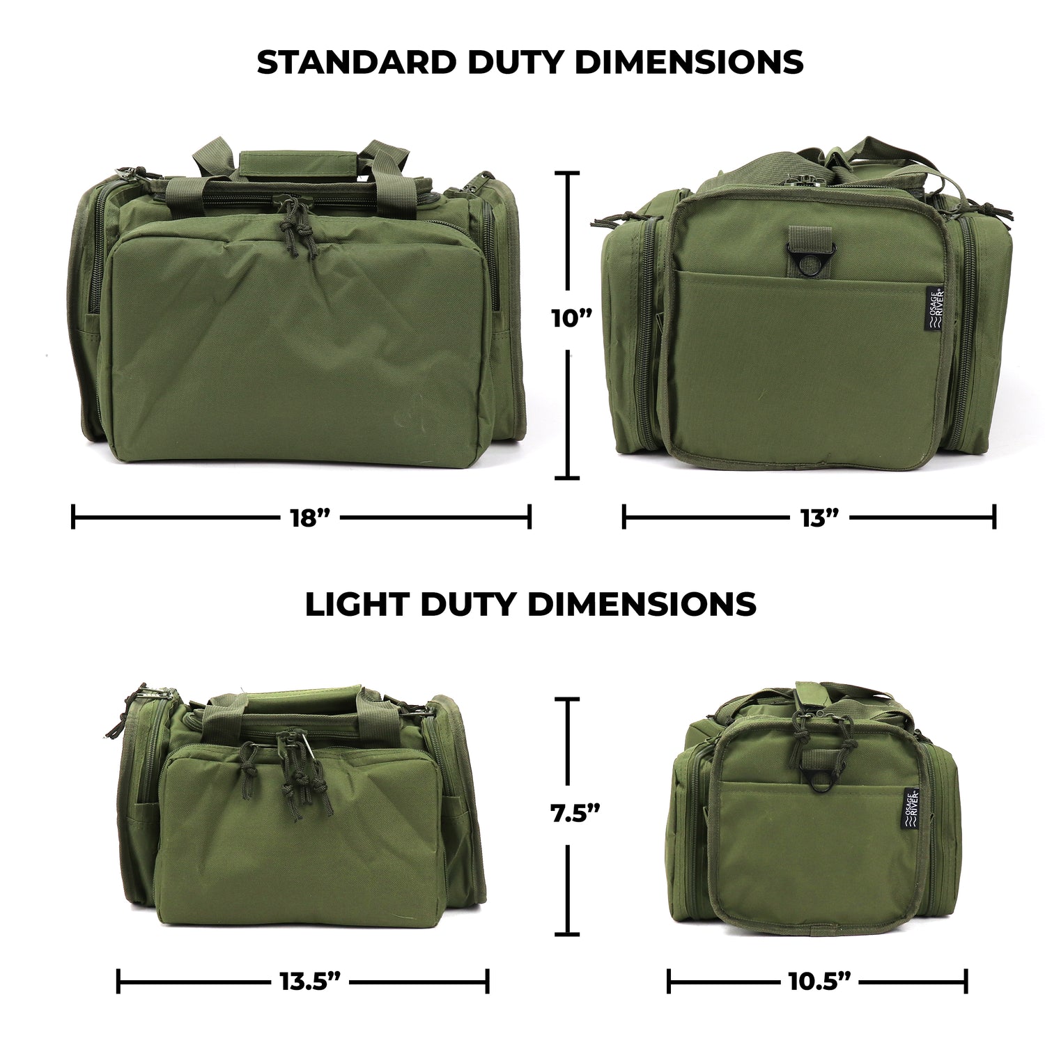 Tactical Range Bag with 9 Compartments and 2 Removable Pistol Pouches