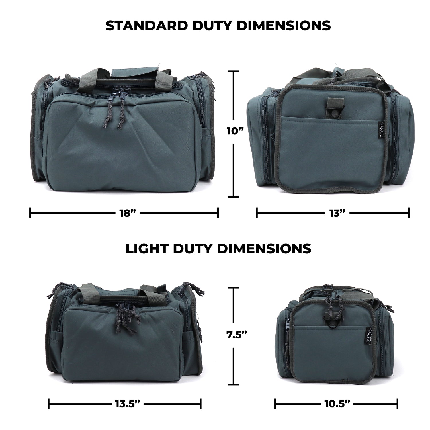 Tactical Range Bag with 9 Compartments and 2 Removable Pistol Pouches