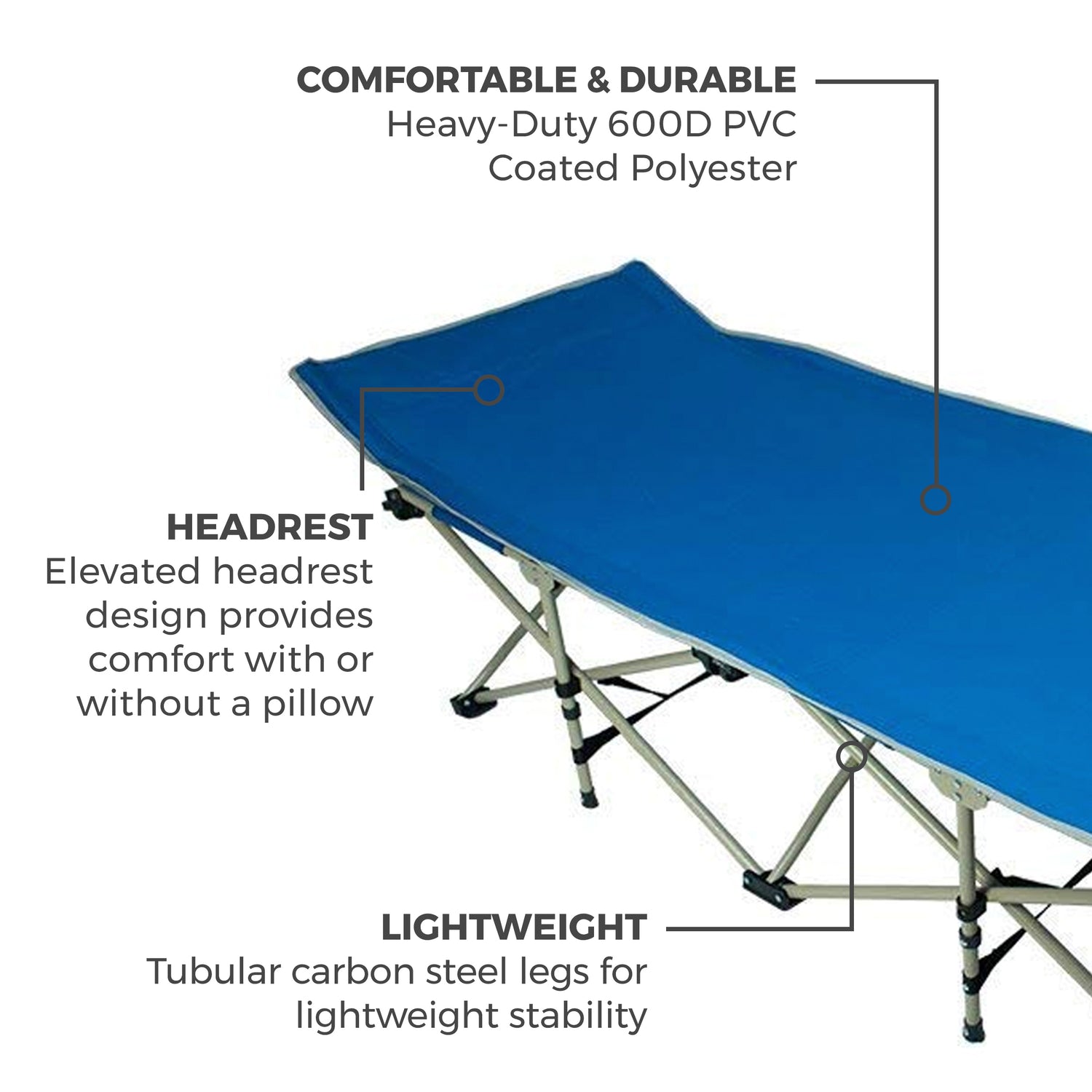 Lightweight Camping Cot w/Carrying Case