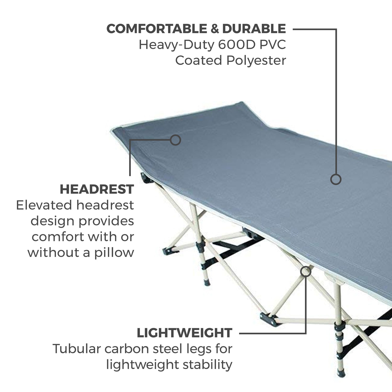 Lightweight Camping Cot w/Carrying Case