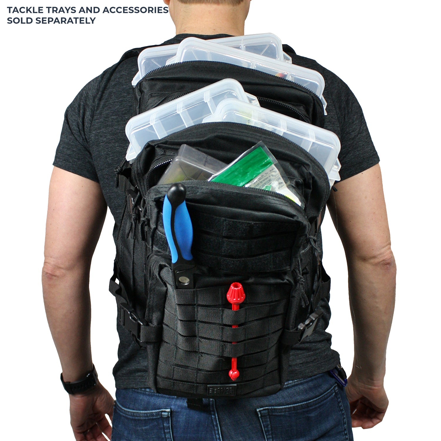 Fishing Tackle Backpack with Fishing Rod Holder