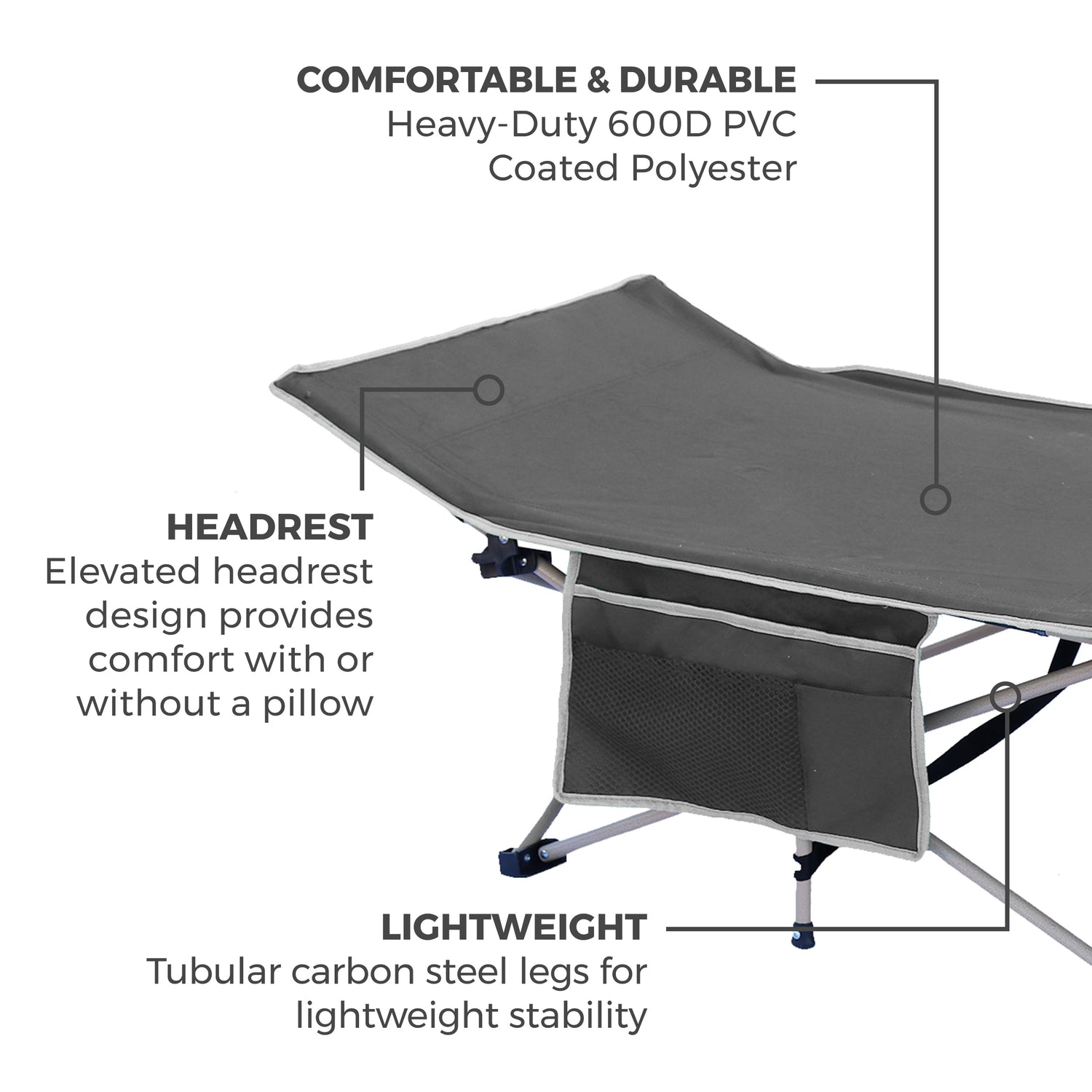 Lightweight Camping Cot w/Carrying Case