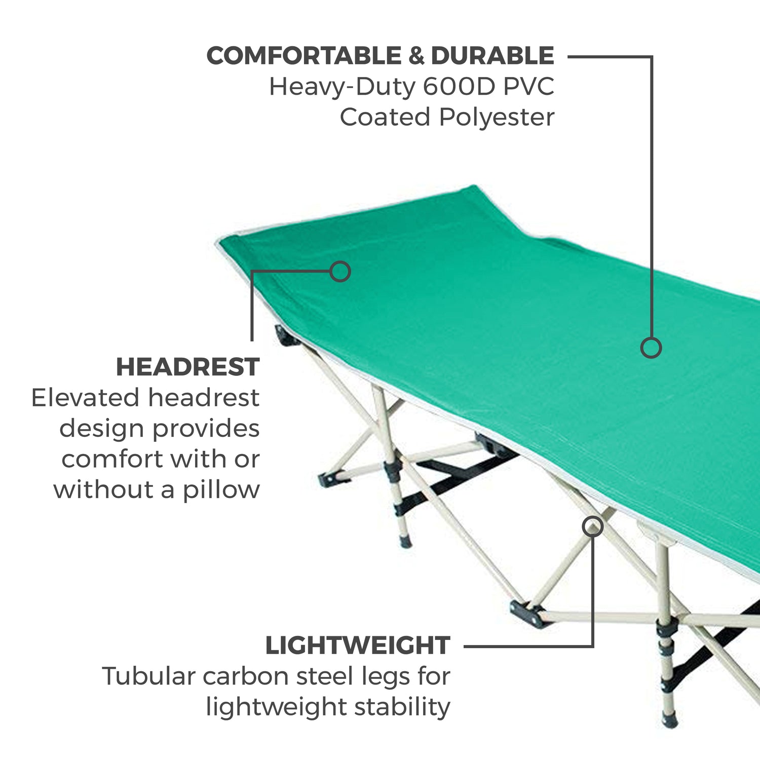 Lightweight Camping Cot w/Carrying Case