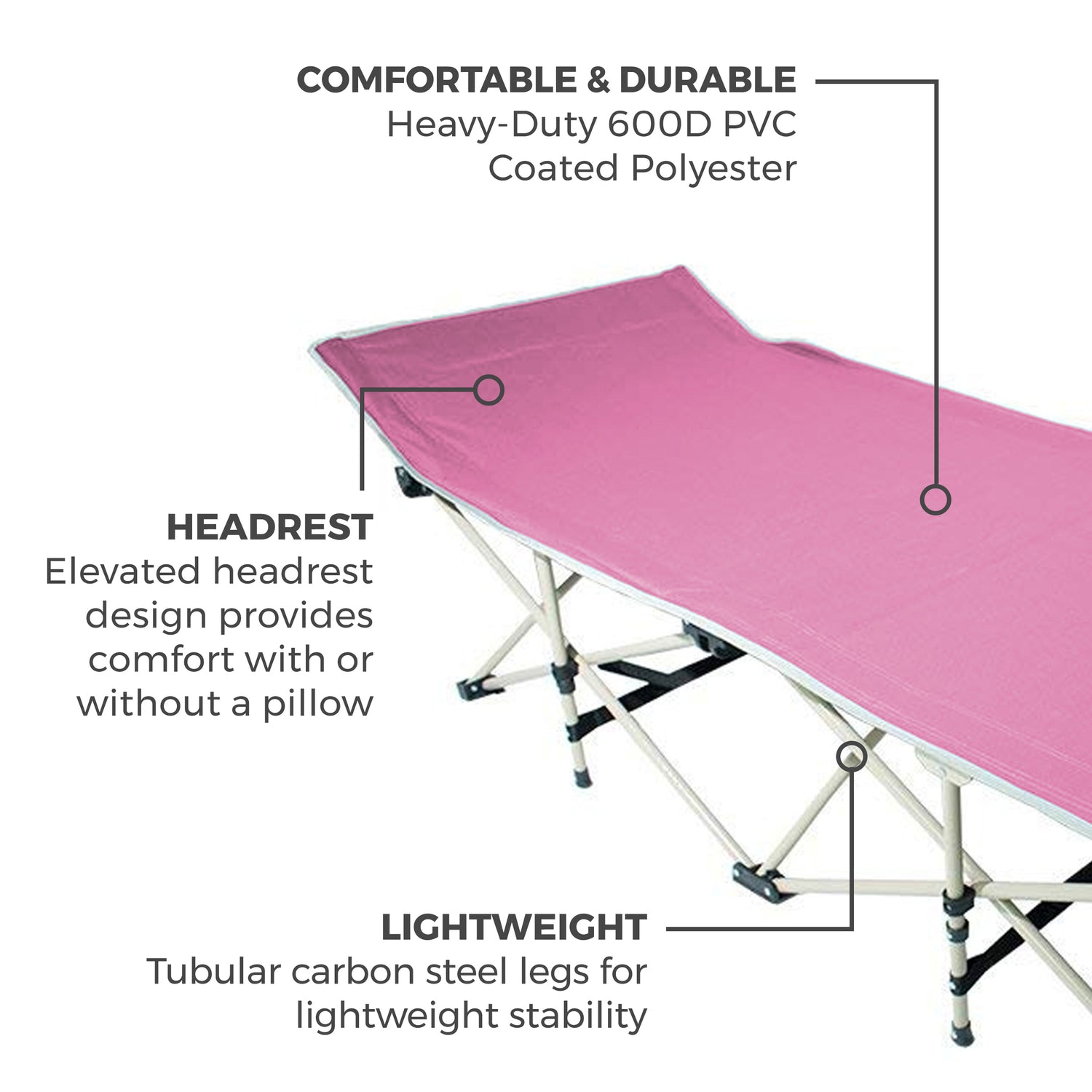 Lightweight Camping Cot w/Carrying Case