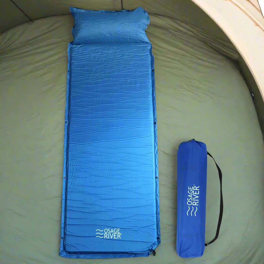 Self-Inflating Sleeping Pad with Built-In Pillow