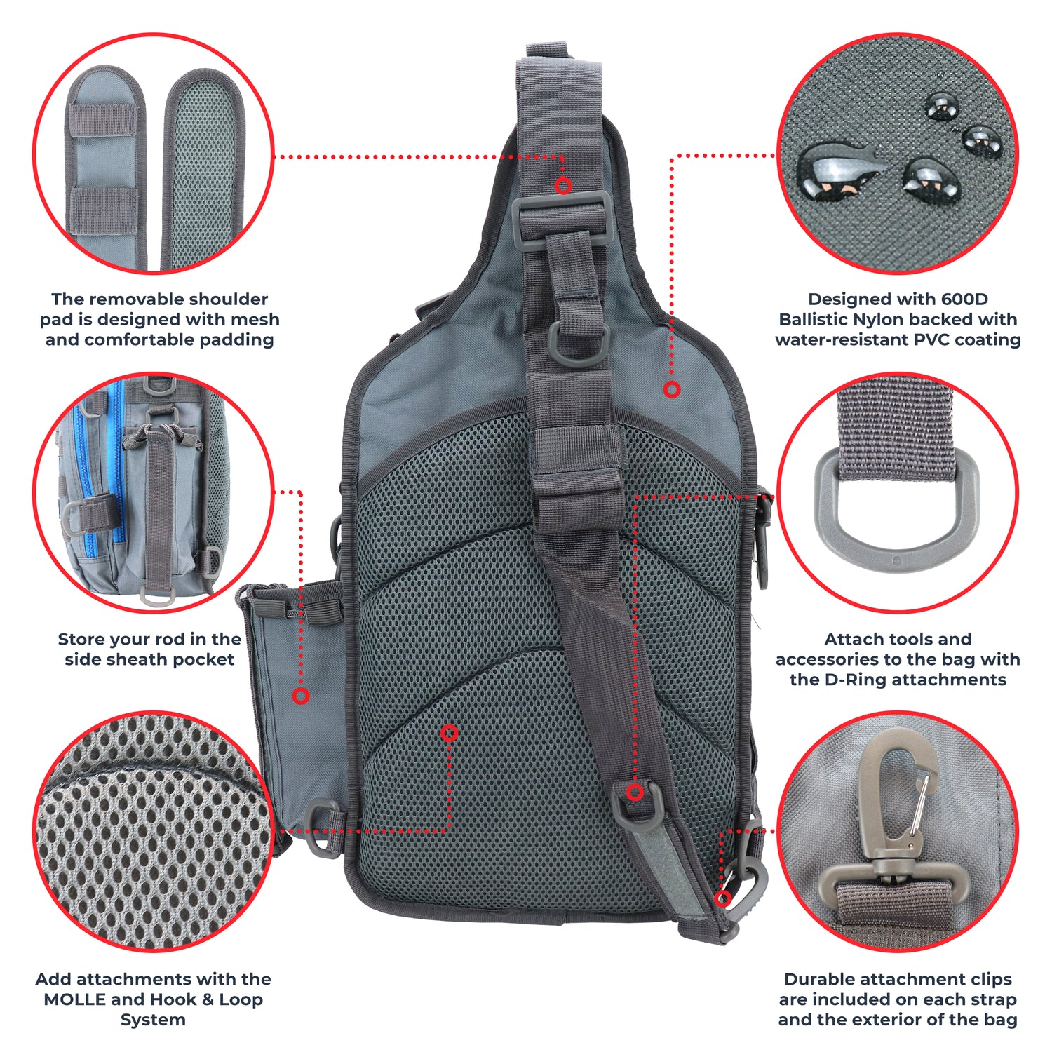 Deluxe Tackle Sling Fishing Bag