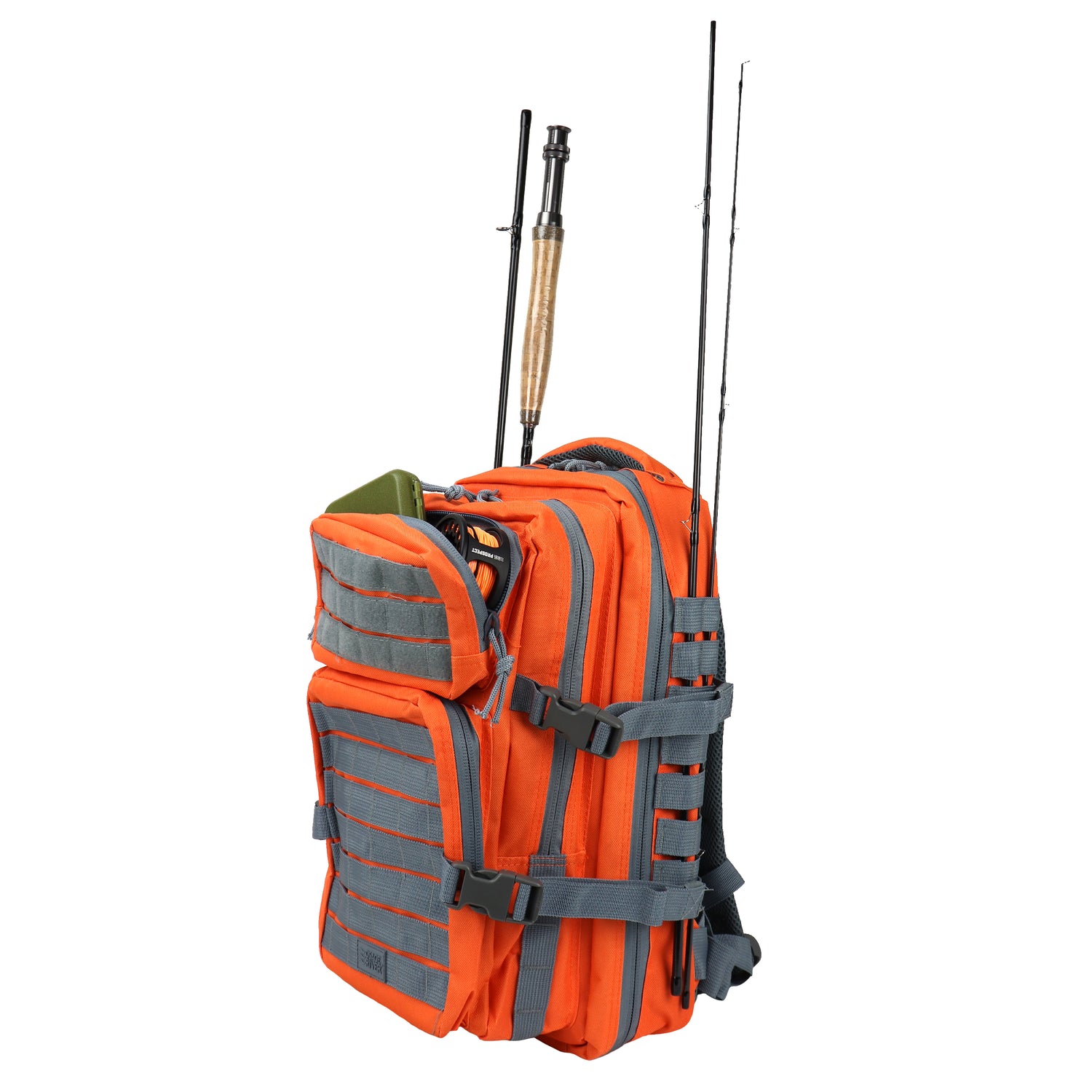 Fishing Tackle Backpack with Fishing Rod Holder