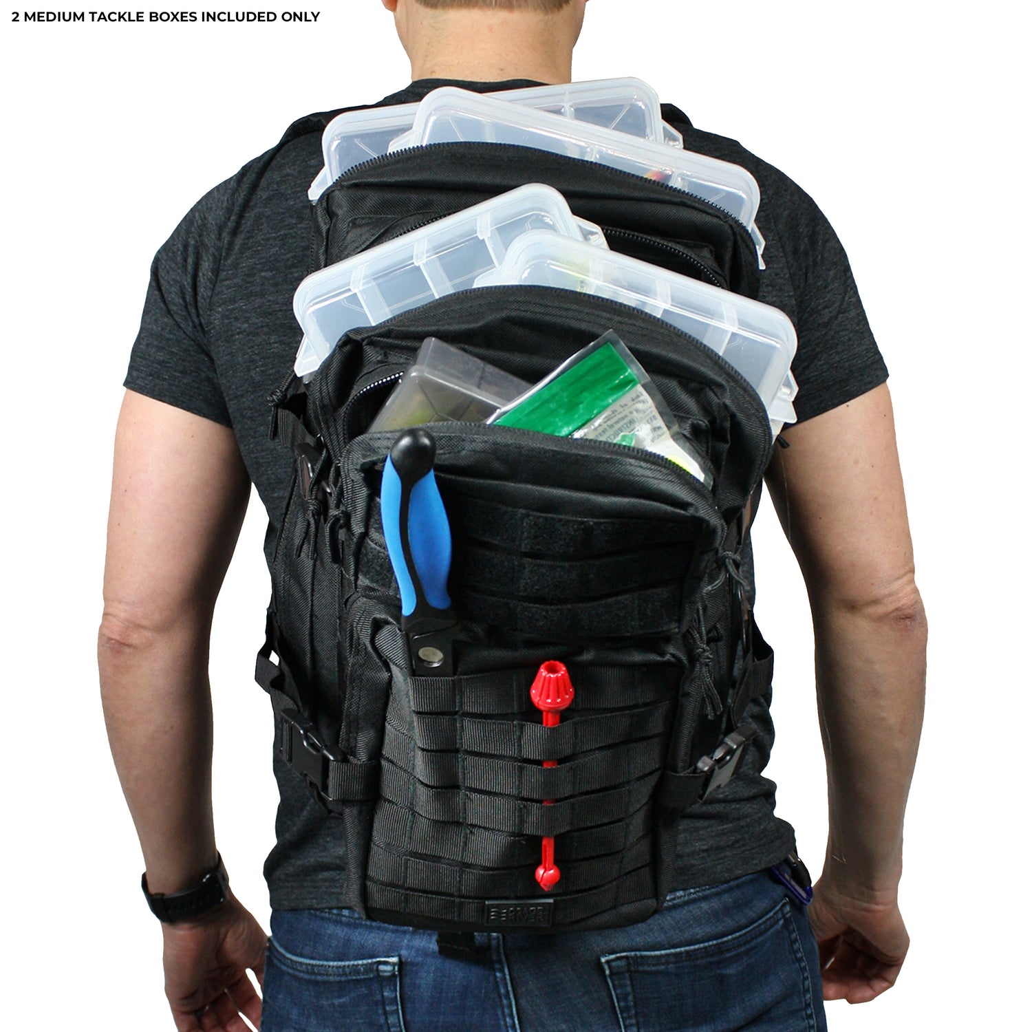 Fishing Tackle Backpack with Fishing Rod Holder