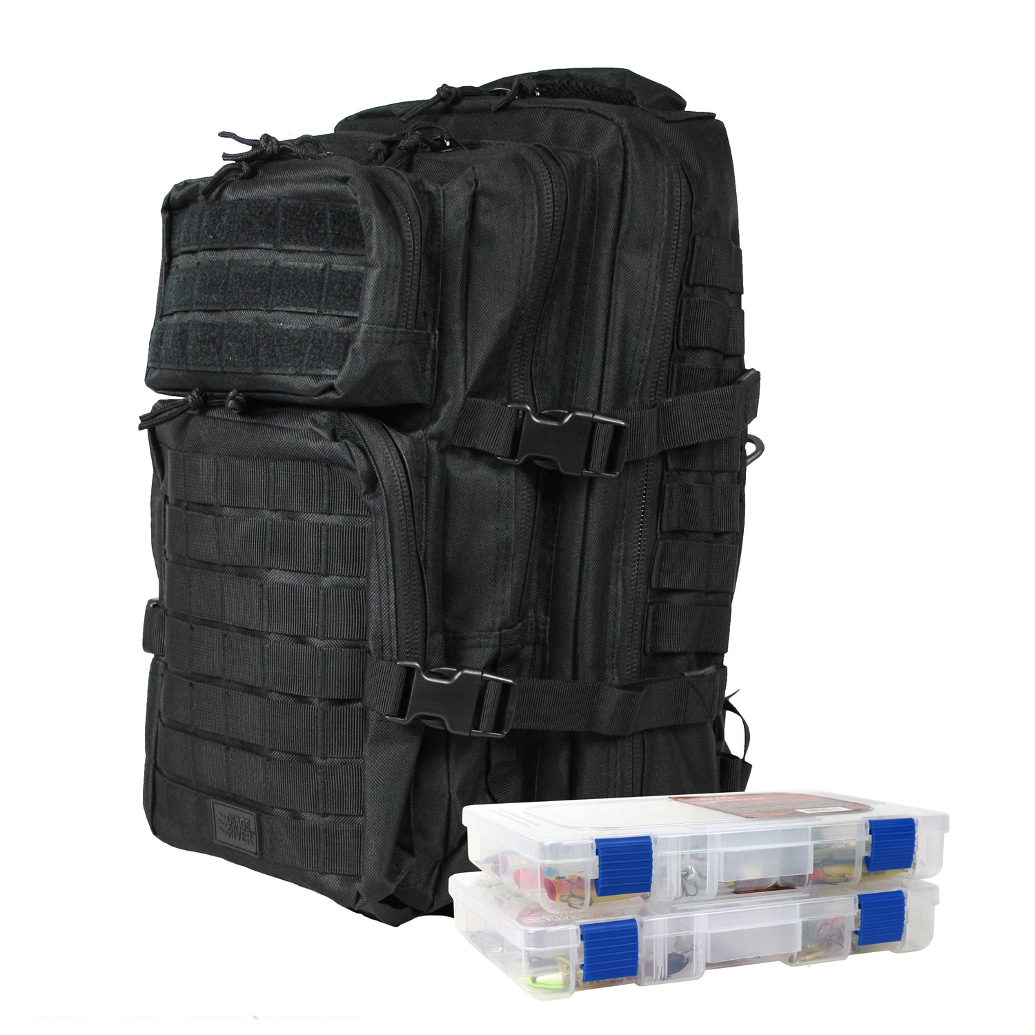 Fishing Tackle Backpack with Fishing Rod Holder