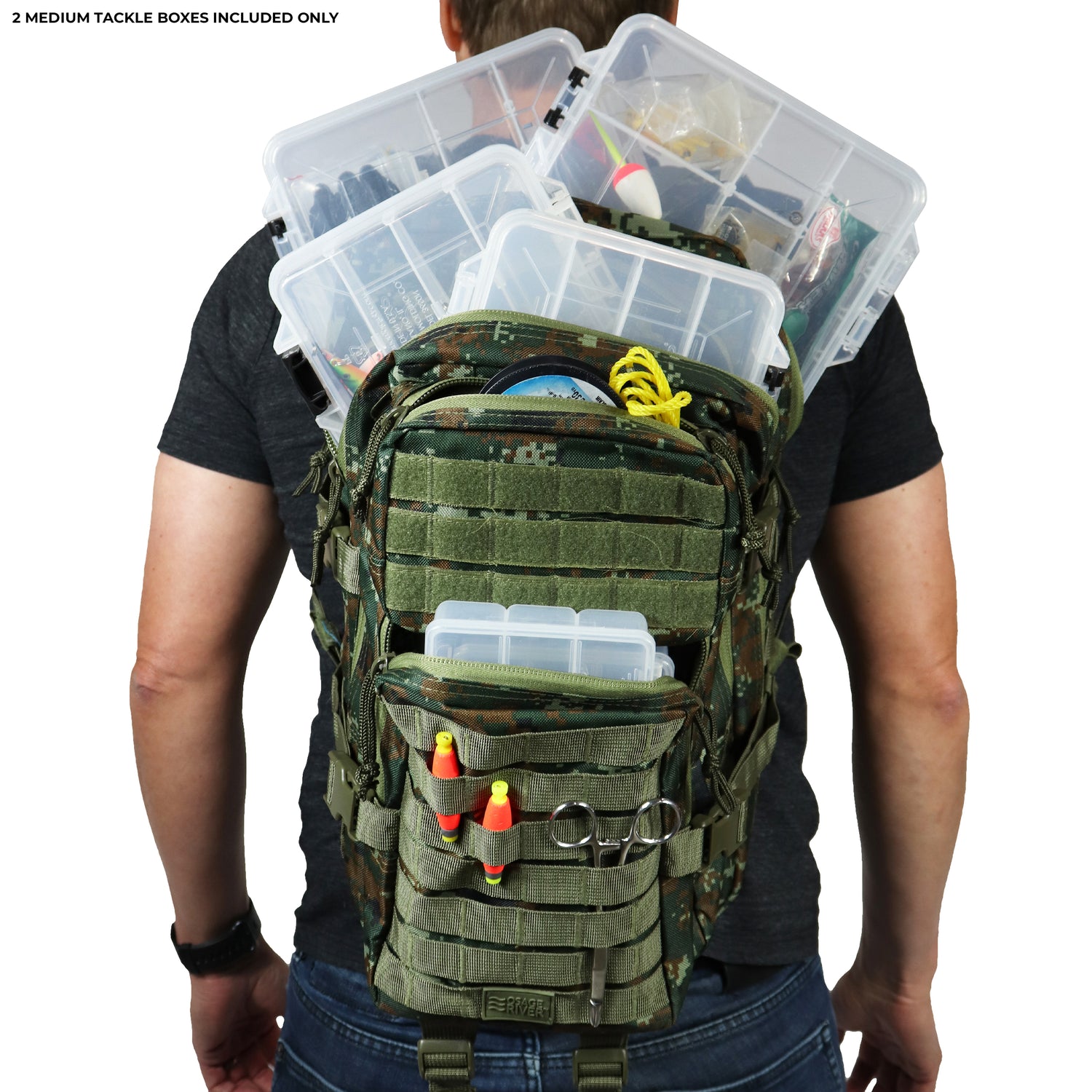 Fishing Tackle Backpack with Fishing Rod Holder