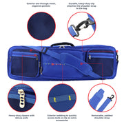 Fly Fishing Rod Travel Case, Durable Fishing Bag and Reel Organizer with Adjustable Dividers and Heavy-Duty Zippers, Holds up to 4 Fishing Poles and Tackle
