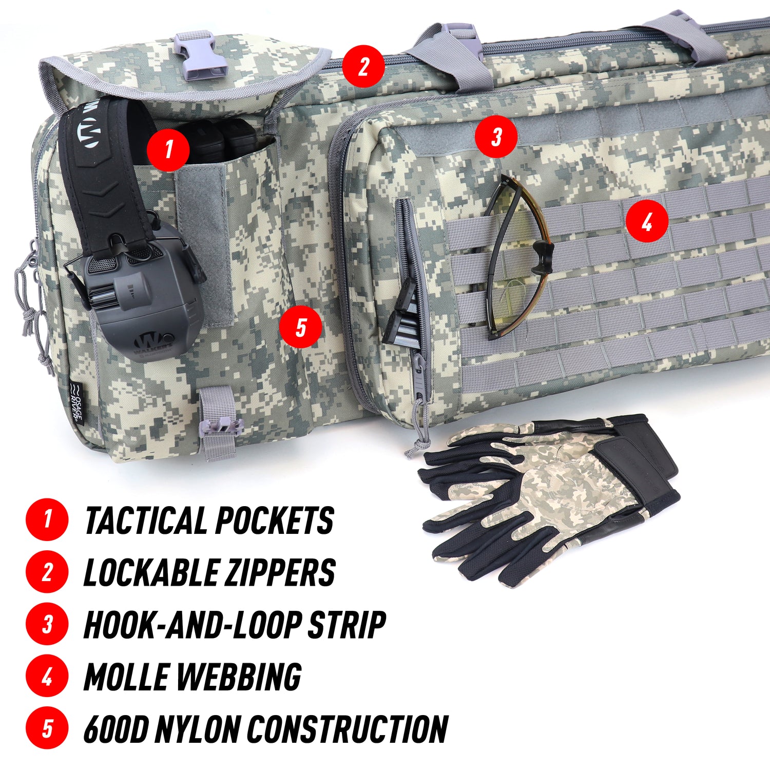 Double Rifle Bag Tactical Long Rifle and Pistol Bag