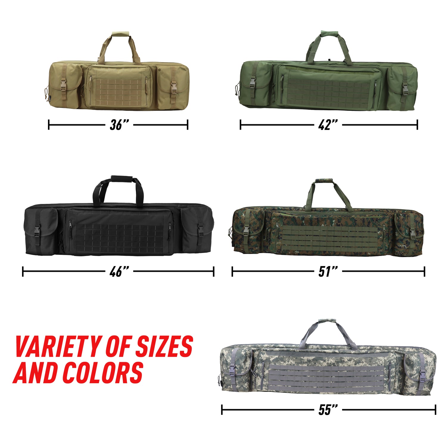 Double Rifle Bag Tactical Long Rifle and Pistol Bag