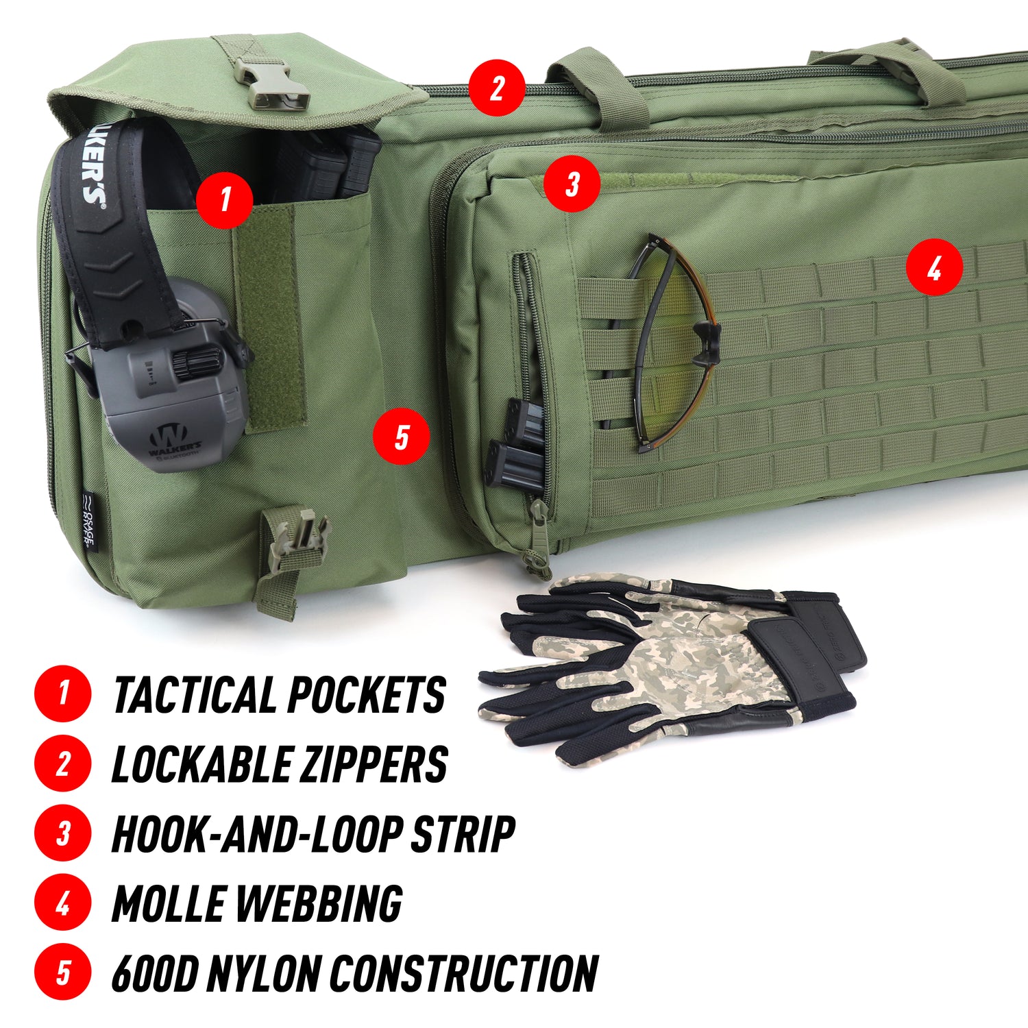 Double Rifle Bag Tactical Long Rifle and Pistol Bag