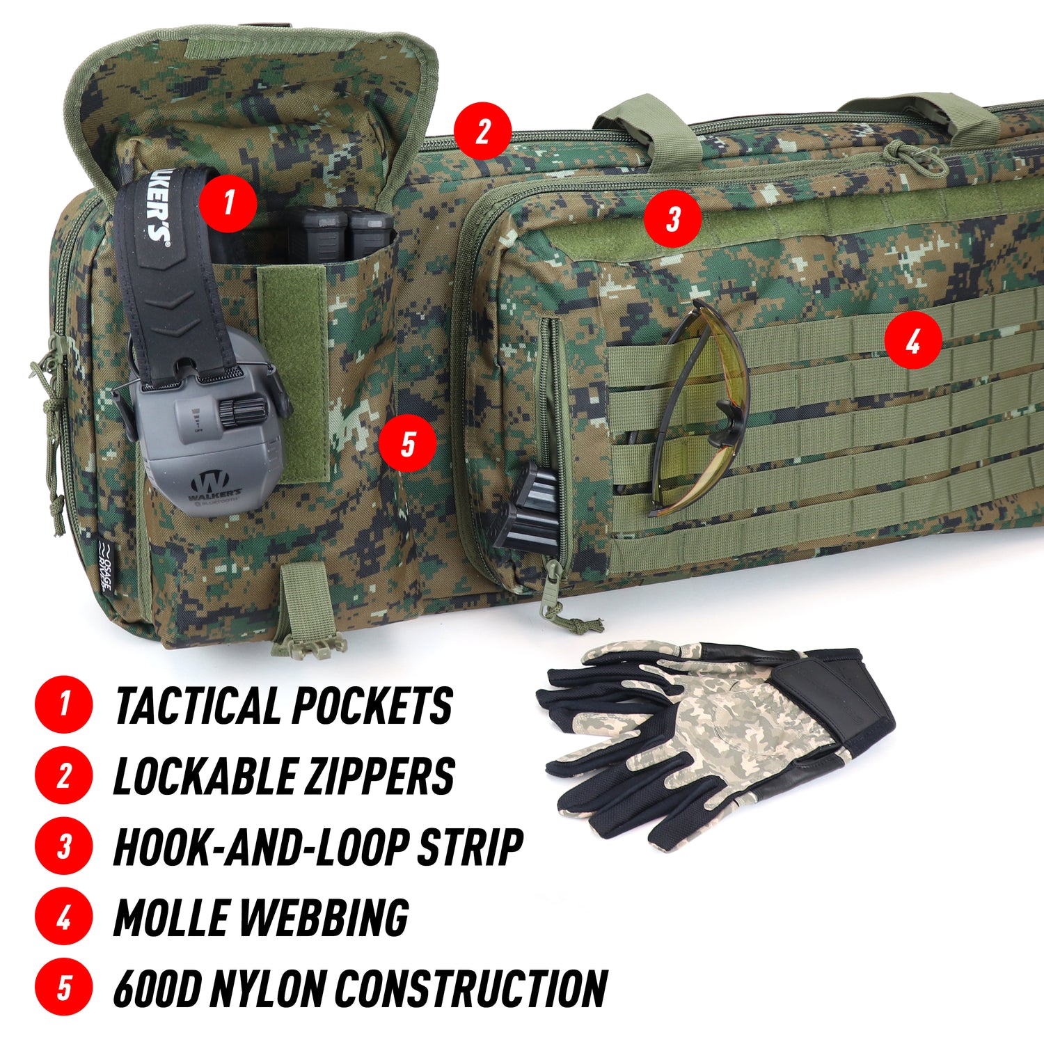 Double Rifle Bag Tactical Long Rifle and Pistol Bag