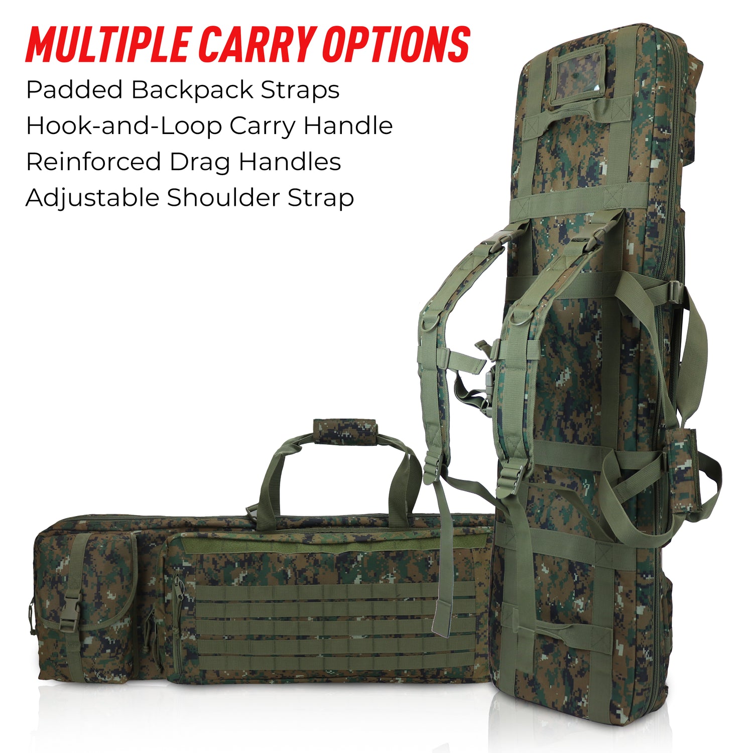 Double Rifle Bag Tactical Long Rifle and Pistol Bag